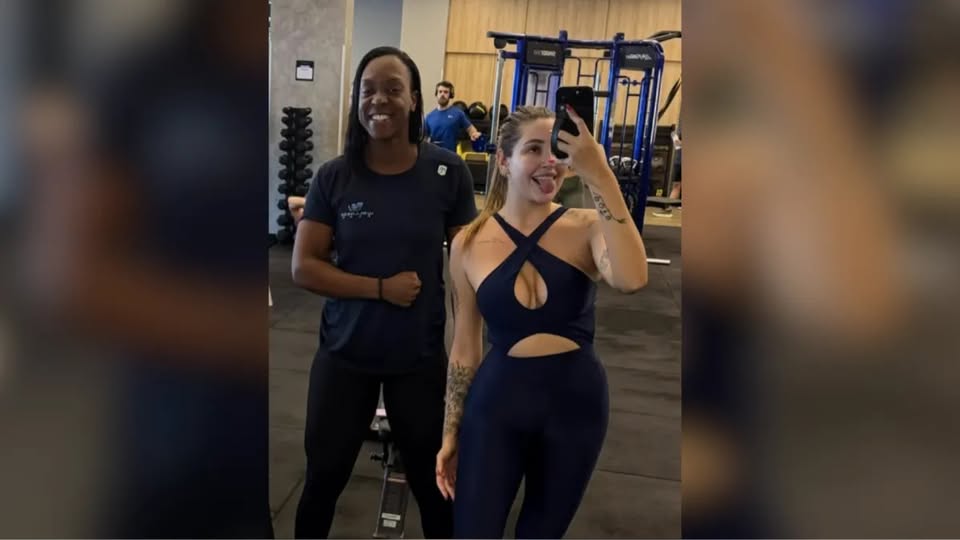 Influenciadora descobre gravidez de 5 meses durante treino na academia